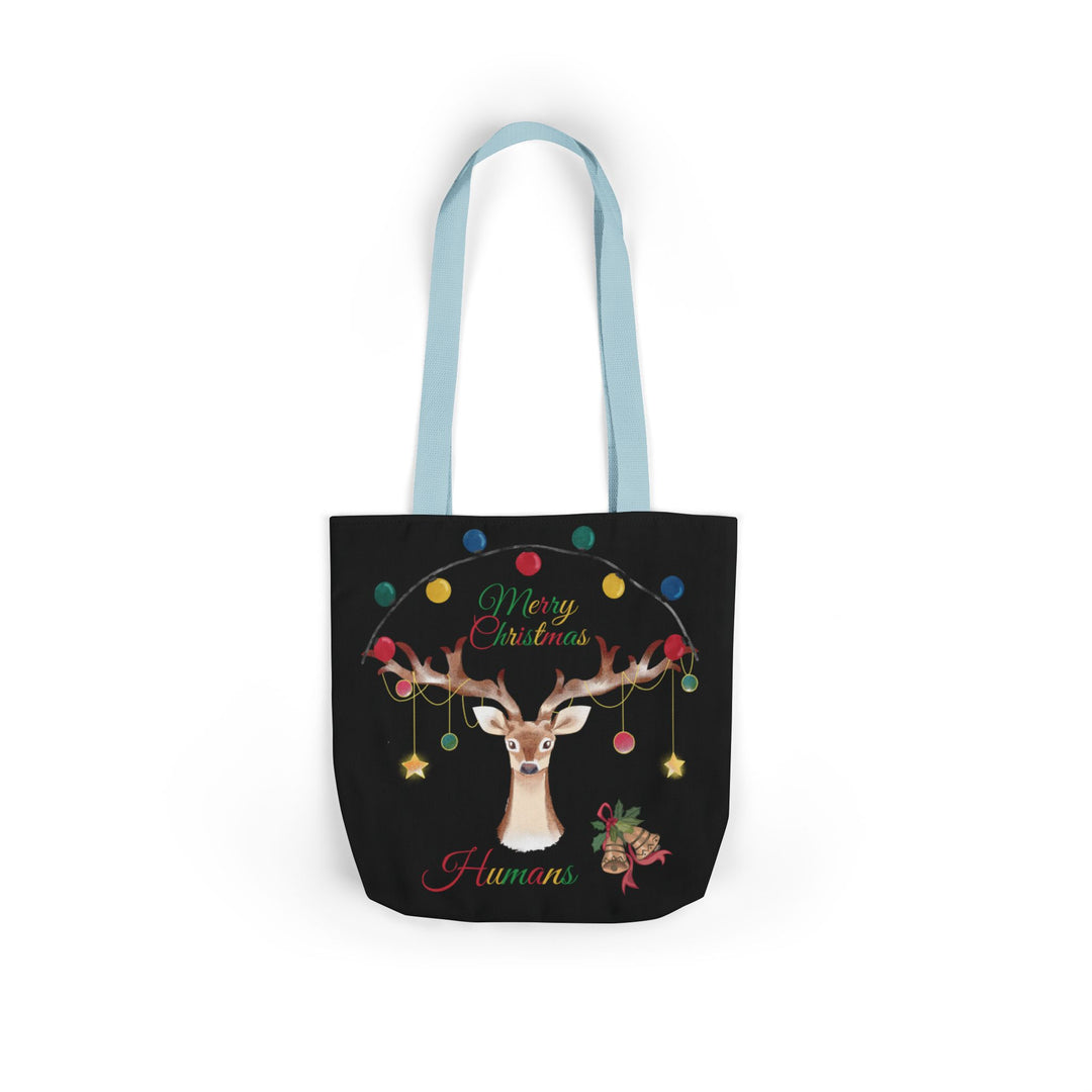 Christmas Reindeer Tote Bag Accessories Printify 13" × 13'' Light blue