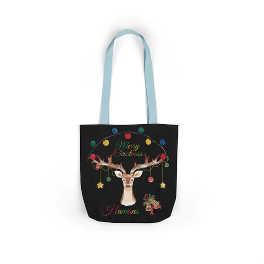 Christmas Reindeer Tote Bag Accessories Printify 13" × 13'' Light blue