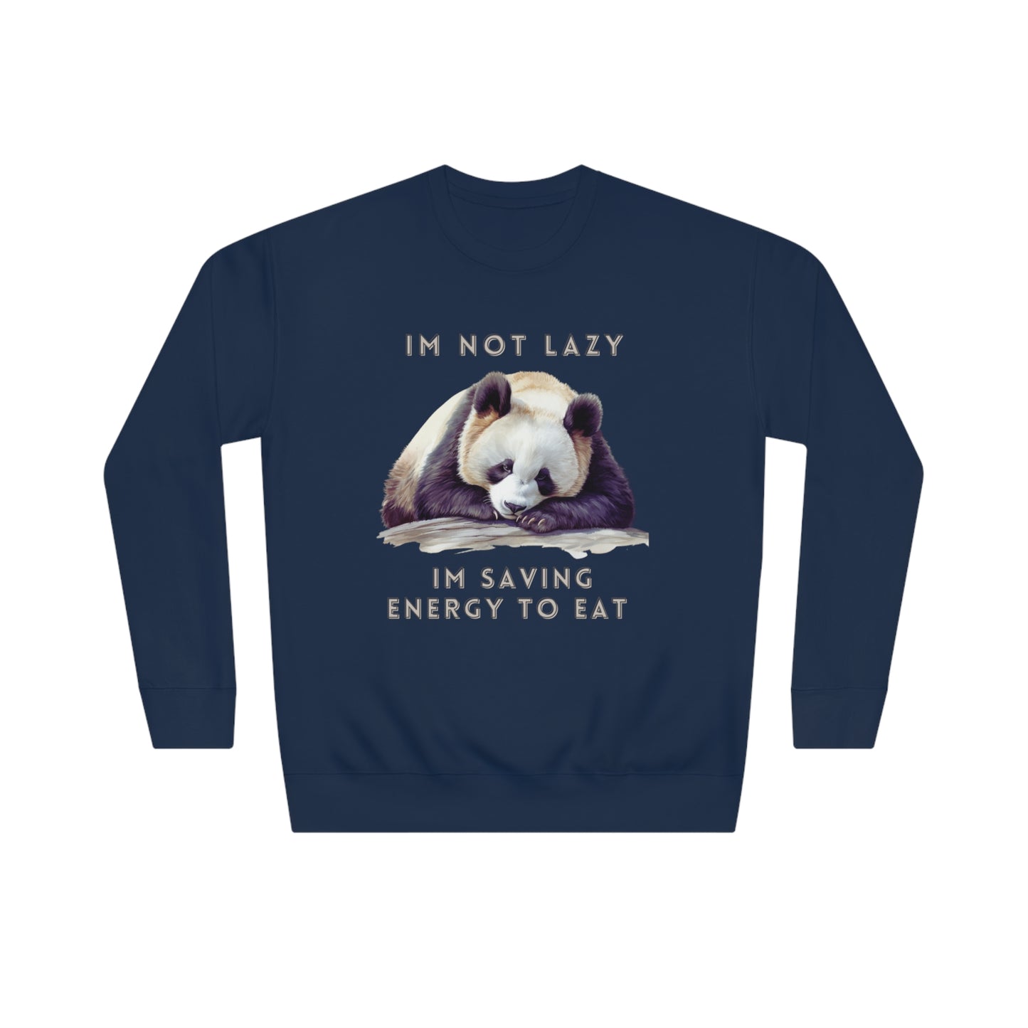 I'm Not Lazy Sweatshirt | Embrace Cozy Relaxation | Funny Panda Sweatshirt | Panda Lover Gift Sweatshirt Navy Blazer S 