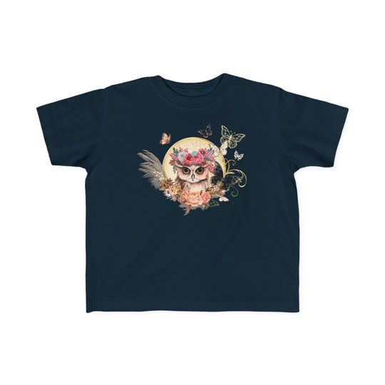 Toddler Tee - Playful Owl and Butterfly Kids clothes Printify Navy 2T