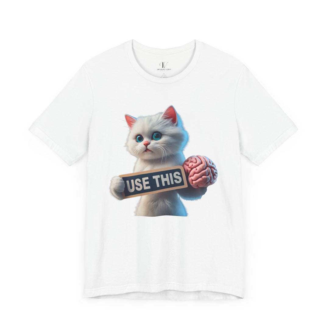 Kitten Brain Tee T-Shirt Printify White XS