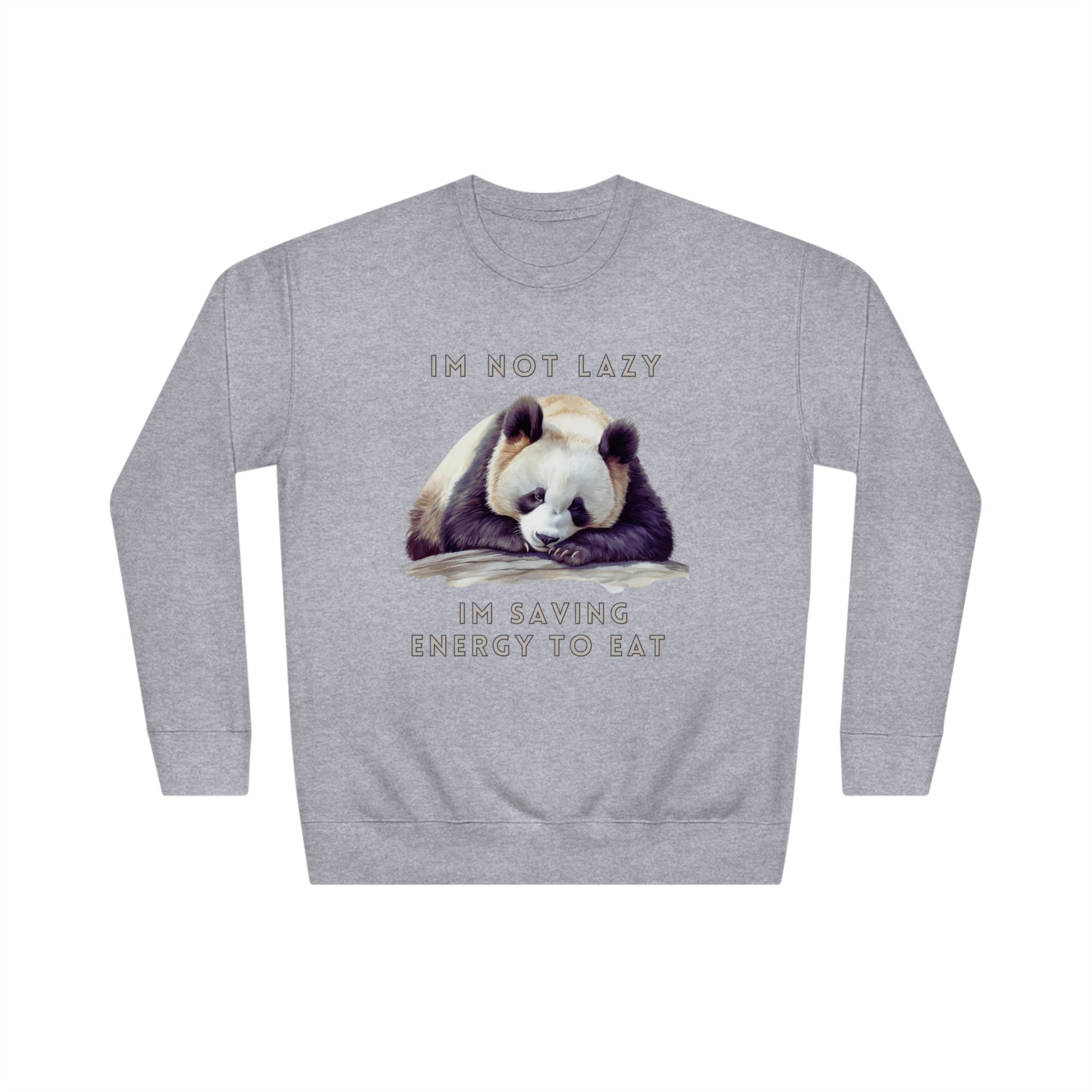 I'm Not Lazy Sweatshirt | Embrace Cozy Relaxation | Funny Panda Sweatshirt | Panda Lover Gift Sweatshirt Carbon Grey S 