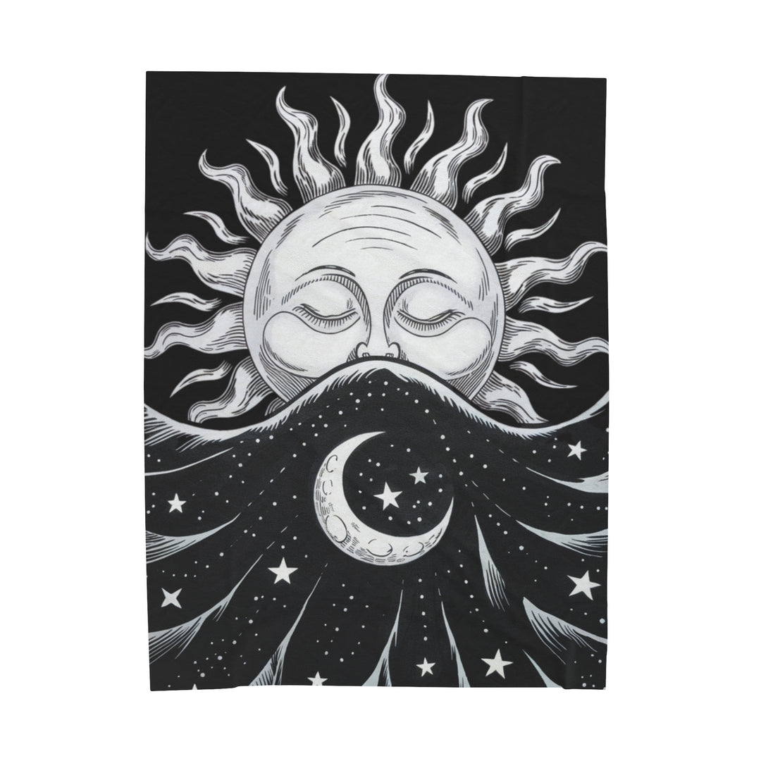 Velveteen Plush Blanket - Sun and Moon All Over Prints Printify