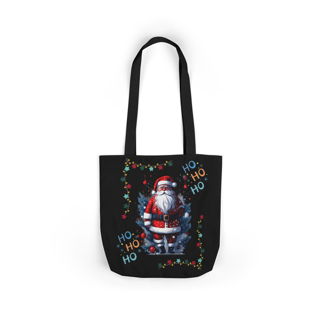 Ho Ho Ho Santa Claus Canvas Tote Bag Accessories Printify 13" × 13'' Black