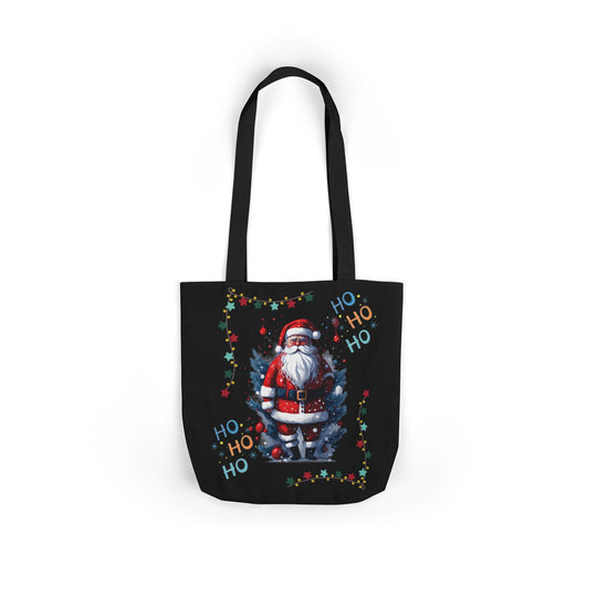 Ho Ho Ho Santa Claus Canvas Tote Bag Accessories Printify 13" × 13'' Black