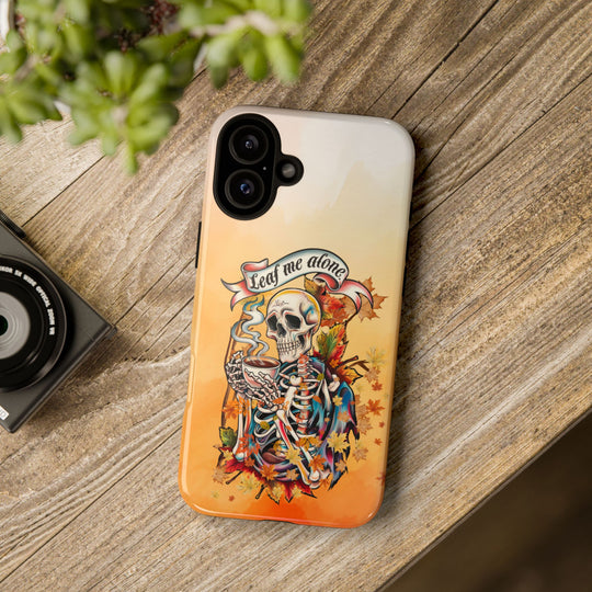 Phone Case - Leaf Me Alone Gothic Skeleton Phone Case Printify