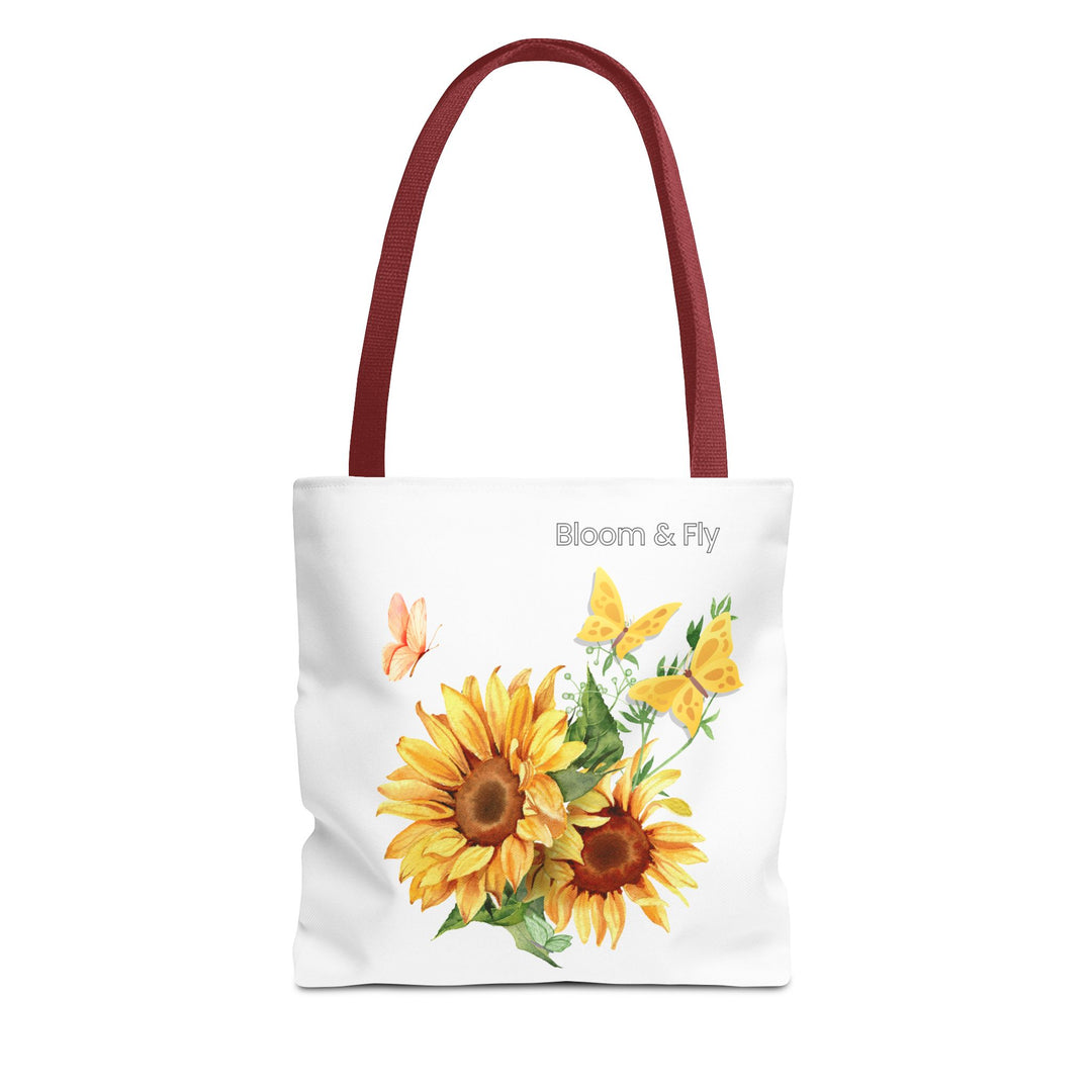 Sunflower Tote Bag - Nature Lover's Floral Shopping Bag Bags Printify 13" × 13'' Red