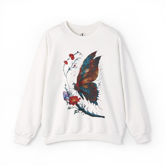 Vintage Butterfly Sweatshirt Sweatshirt Printify S White