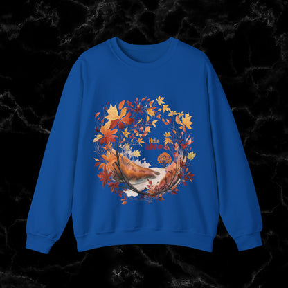 Hello Autumn Sweatshirt | Fall Design | Fall Seasonal Sweatshirt | Beauty Of Autumn Sweatshirt S Royal 
