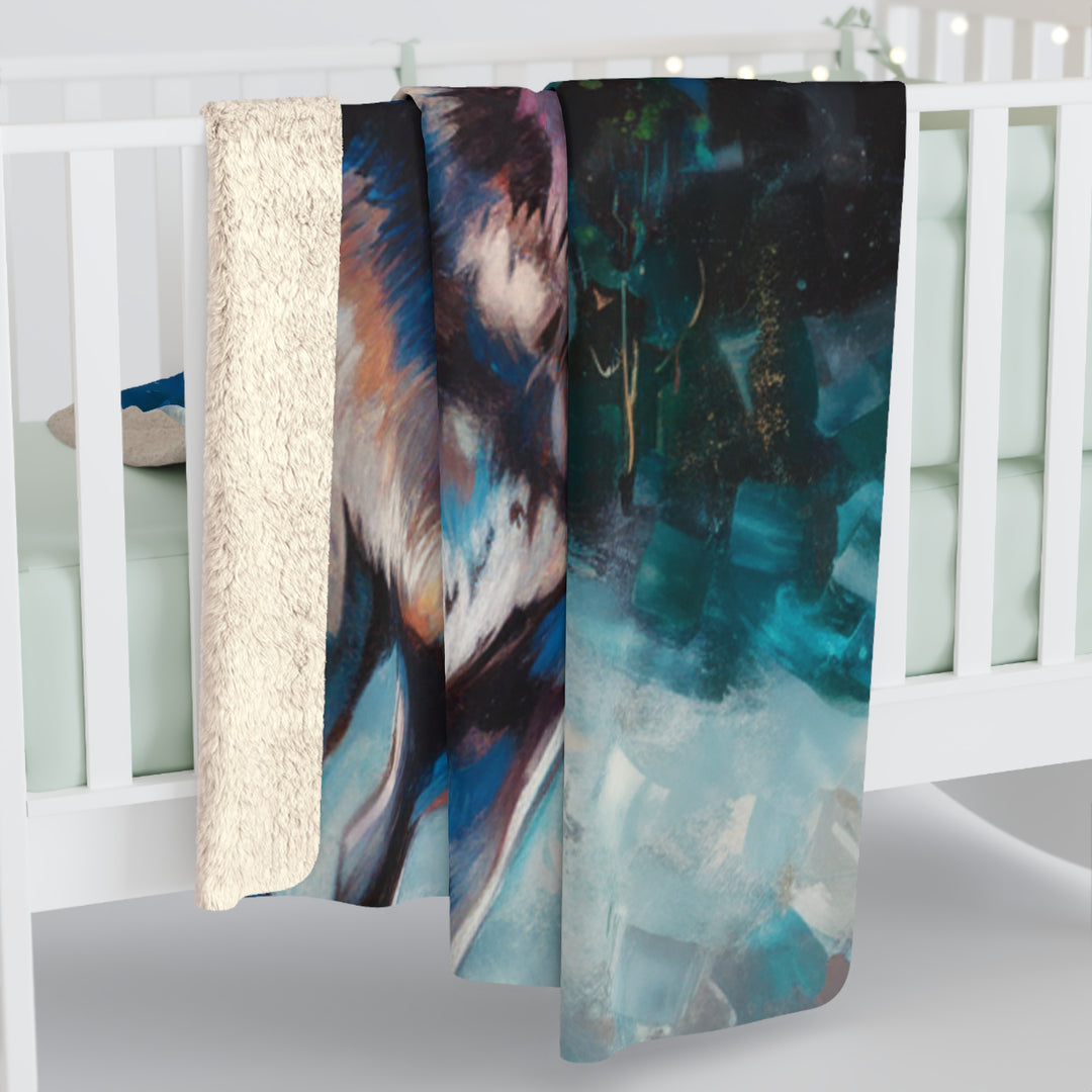 Sherpa Fleece Blanket - Wolf Howling at the Moon Home Decor Printify