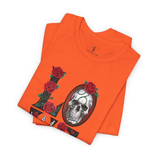 Love, Roses & Bones: Halloween T-Shirt T-Shirt Printify