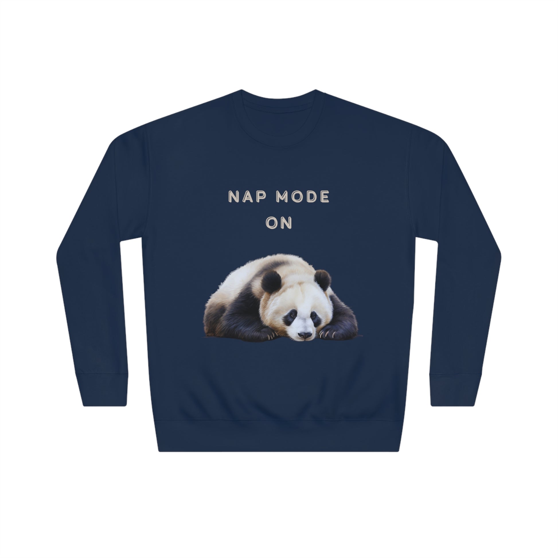 Lazy Panda Nap Mode Sweatshirt | Embrace Cozy Relaxation | Panda Lover Gifts Sweatshirt Navy Blazer S 