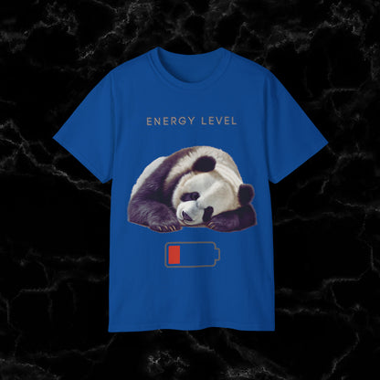 Nap Time Panda Unisex Funny Tee - Hilarious Panda Nap Design - Energy Level T-Shirt Royal L 