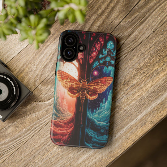 Phone Case with Moth and Stained-Glass Window Phone Case Printify iPhone 16 Plus Matte