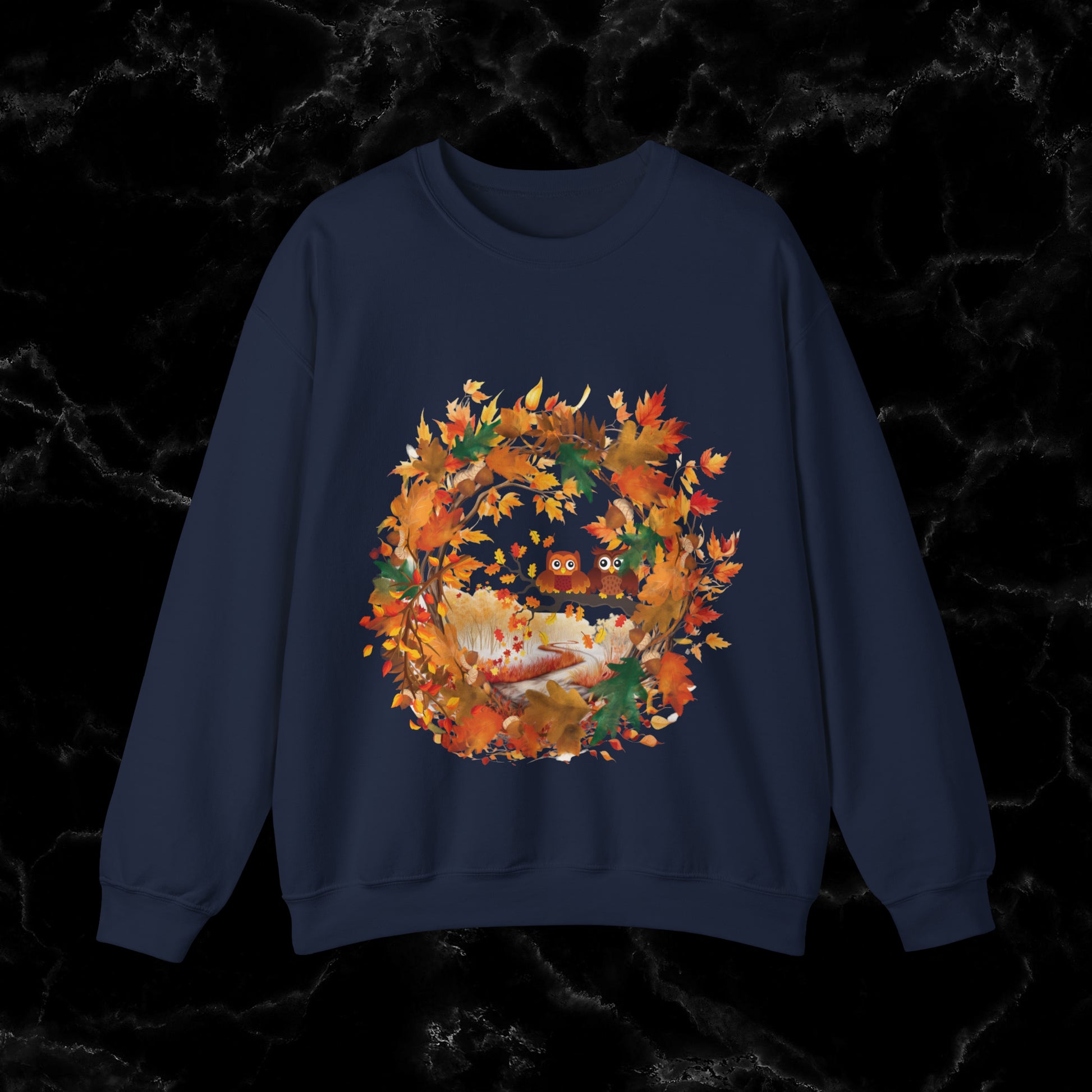 Hello Autumn Sweatshirt | Fall Design | Fall Seasonal Sweatshirt | Autumn Cottagecore Sweater Sweatshirt M Navy 