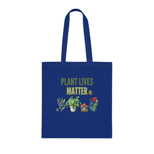 Plant Tote Bag - 'PLANT LIVES MATTER' Nature-Inspired Bags Printify One size Royal Blue