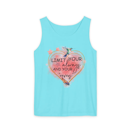 Motivational Watercolor Tank Top Tank Top Printify Lagoon Blue XS