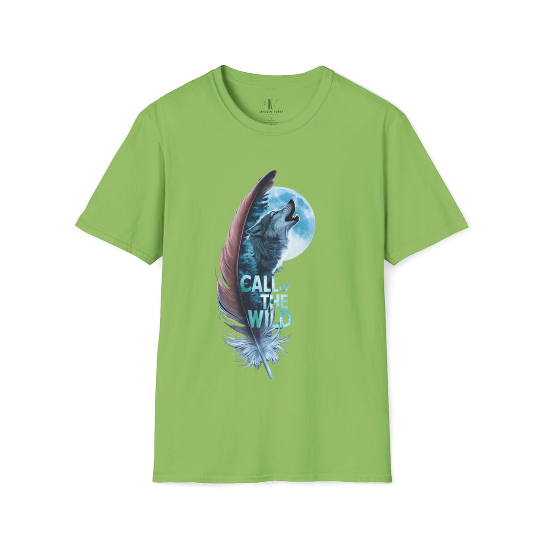 Wolf Moon Softstyle T-Shirt - Nature-Inspired and Mystic T-Shirt Printify Lime S