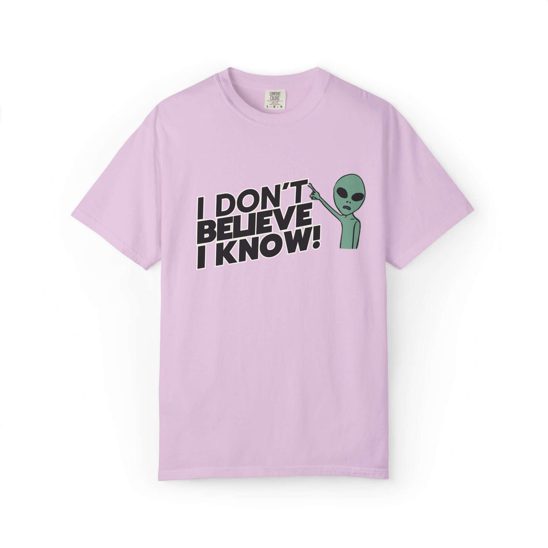 Unisex UFO T-Shirt - I Don't Believe, I Know Alien Tee T-Shirt Printify Orchid S
