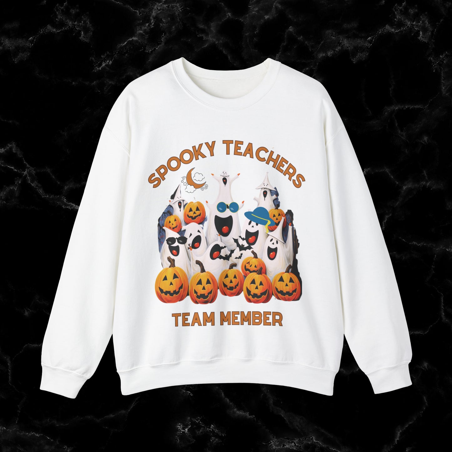Spooky Teachers Sweatshirt | Feral Halloween | Halloween Fun | Halloween Spooky Sweatshirt - Get into the Halloween Spirit with Fun and Feral Style in this Spooky Sweatshirt for Teachers Sweatshirt S White 