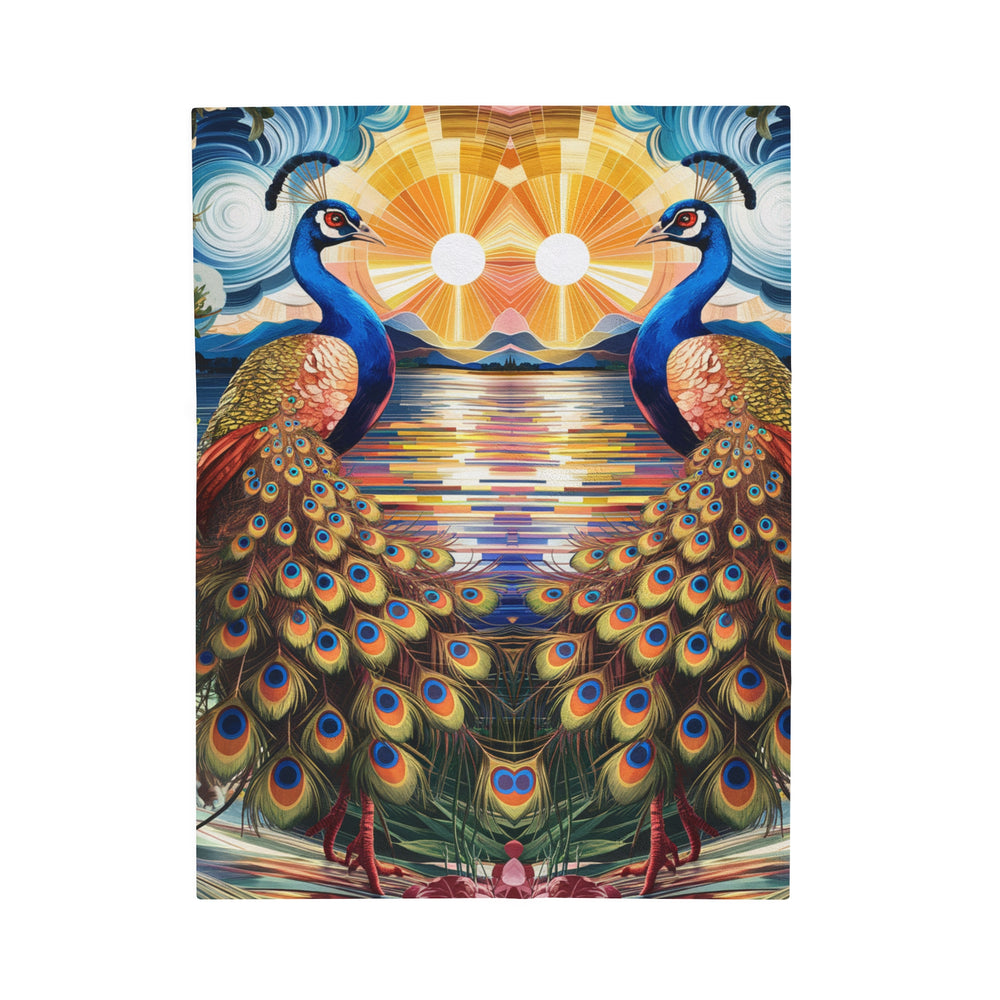 Velveteen Plush Blanket - Peacock Tapestry