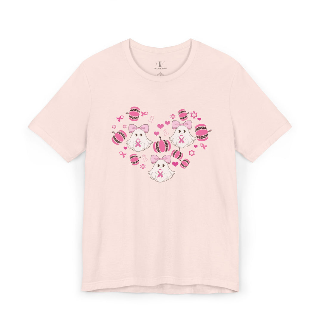 Ghosts and Pumpkins Breast Cancer Support T-Shirt