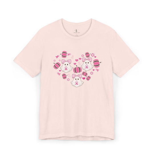 Ghosts and Pumpkins Breast Cancer Support T-Shirt