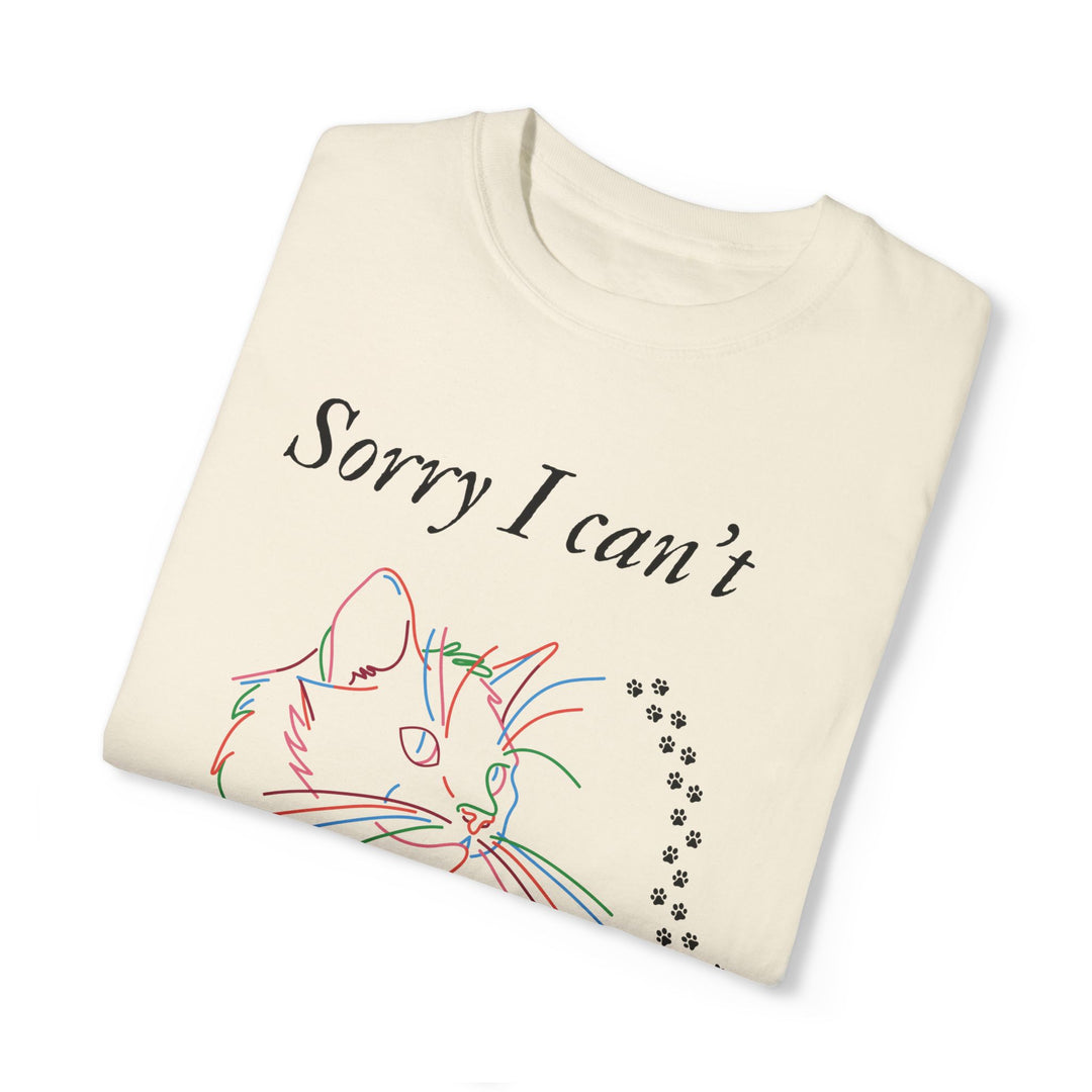 Cat Lover T-shirt - Sorry I can't My cat needs me T-Shirt Printify