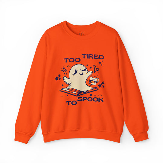 Hauntingly Bookish: Ghost Reader Sweatshirt Sweatshirt Printify S Orange