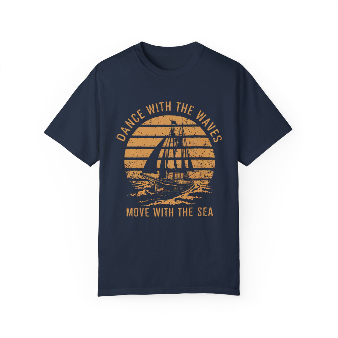 Motivational Sailboat Sunset Unisex T-shirt T-Shirt Printify Navy S