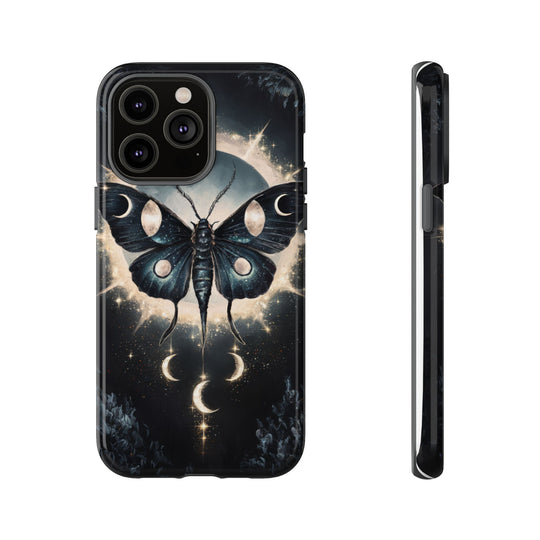 Phone Cases - Dark Academia Moth with Moon Phone Case Printify iPhone 14 Pro Max Glossy