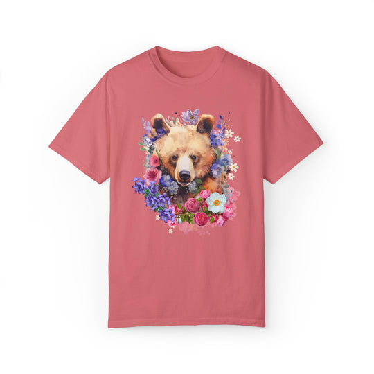 Bear Floral T-shirt T-Shirt Printify