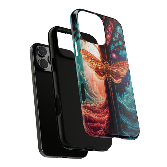 Phone Case with Moth and Stained-Glass Window Phone Case Printify