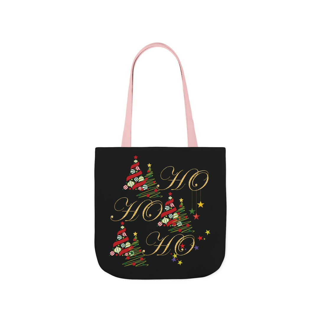 Ho Ho Ho Christmas Canvas Tote Bag Accessories Printify 16" × 16'' Light Pink