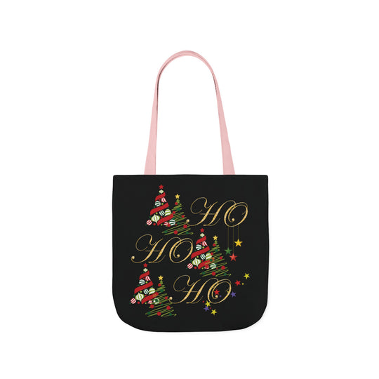 Ho Ho Ho Christmas Canvas Tote Bag Accessories Printify 16" × 16'' Light Pink