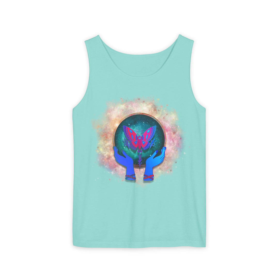 Cosmic Butterfly Unisex Tank Top - Mystical and Spiritual Tank Top Printify Chalky Mint XS