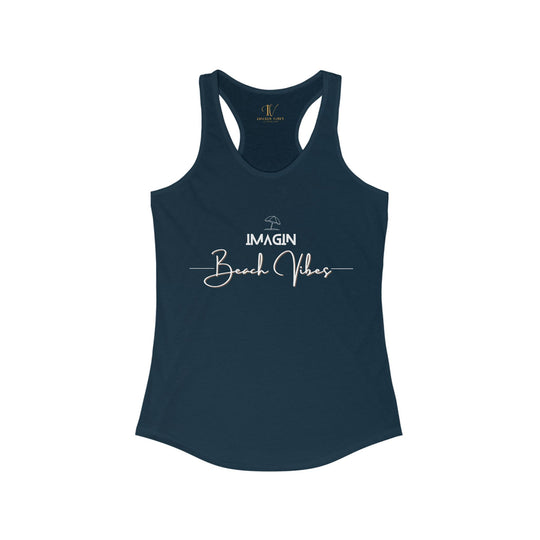 Racerback Tank Imagin Beach Vibes Women's Tank Top Printify XS Solid Midnight Navy