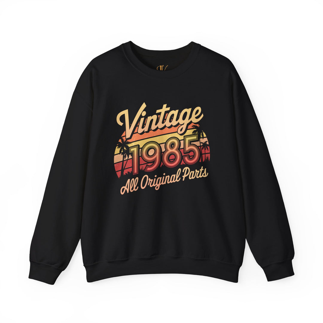 Vintage 1985 Sunset Crewneck Sweatshirt Sweatshirt Printify S Black