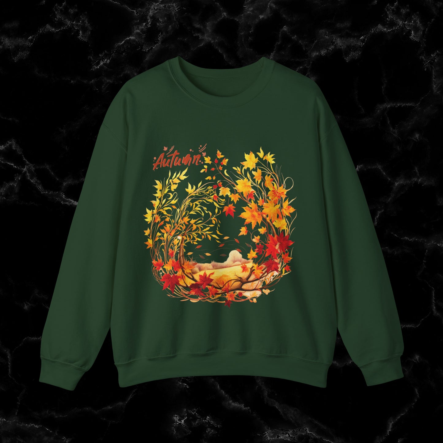 Autumn Sweatshirt | Fall Design | Fall Seasonal Sweatshirt | Autumn Lover Gift Sweatshirt S Forest Green 