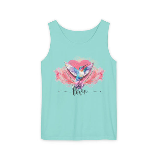 Hummingbird Love Tank Top Tank Top Printify Chalky Mint XS