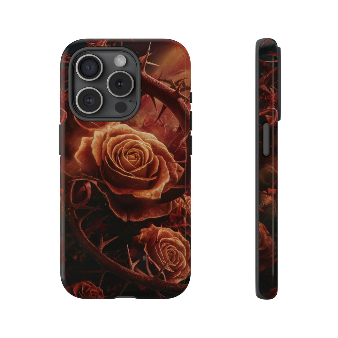 Gothic Roses Phone Case Phone Case Printify iPhone 15 Pro Glossy