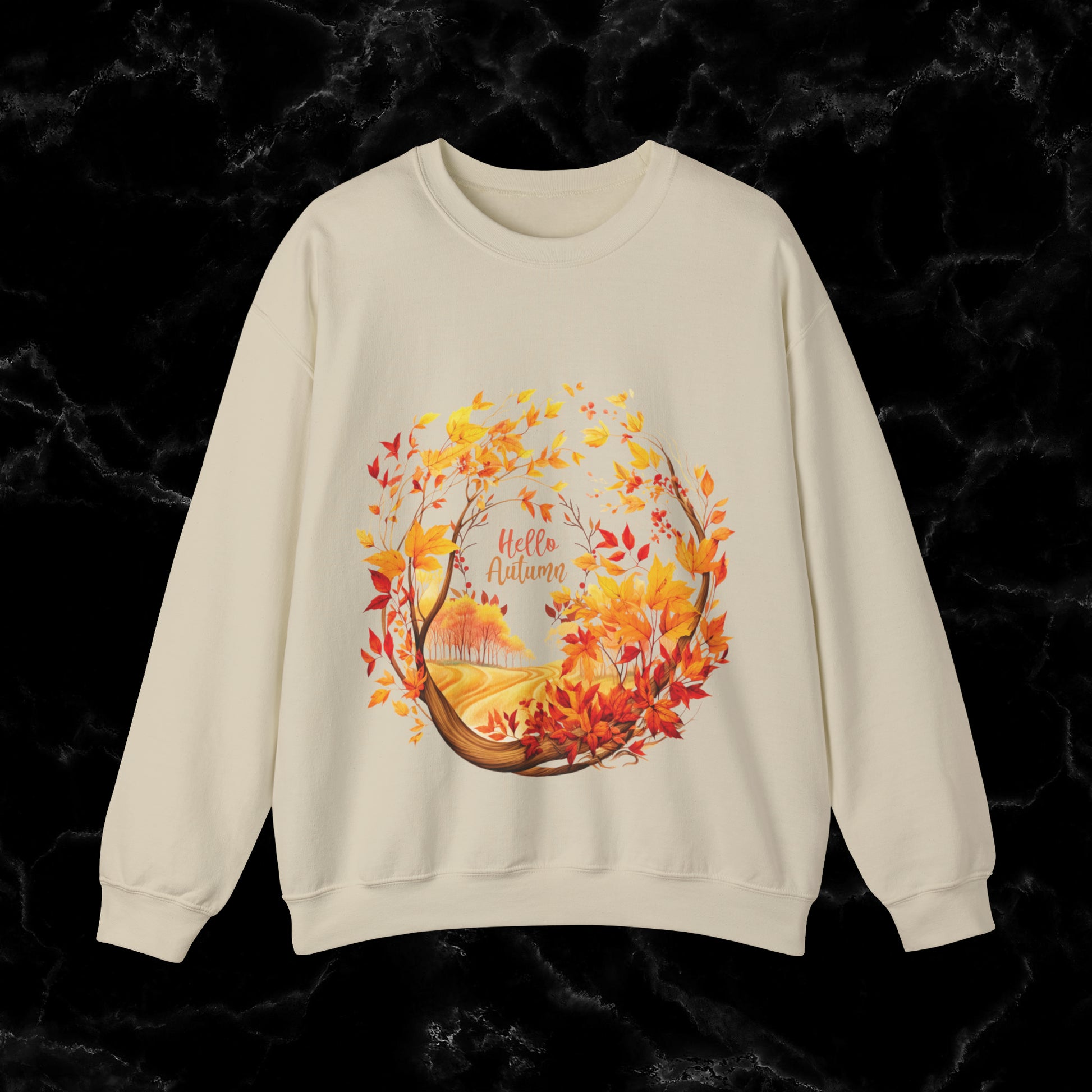 Hello Autumn Sweatshirt | Fall Design | Fall Seasonal Sweatshirt | Autumn Design Sweatshirt S Sand 