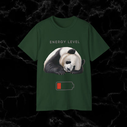 Nap Time Panda Unisex Funny Tee - Hilarious Panda Nap Design - Energy Level T-Shirt Forest Green S 