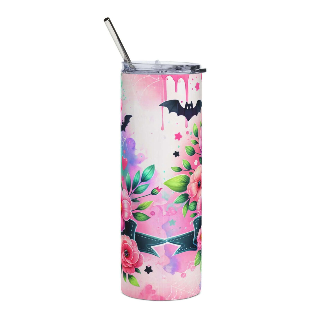 Too Cute To Spook Stainless Steel Tumbler — 20oz Halloween Ghost & Pumpkin Travel Mug Mug Printify