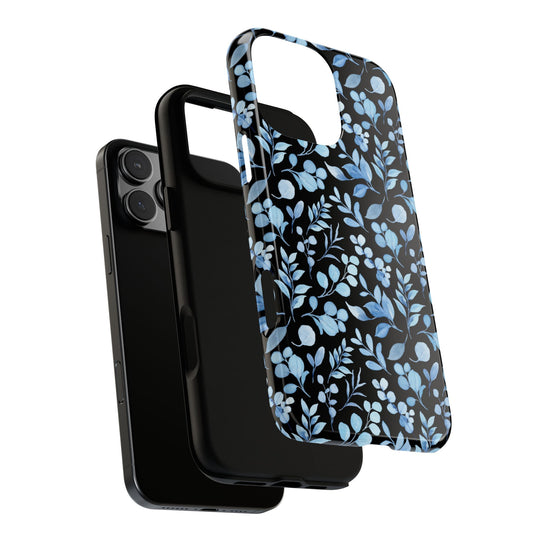 Blue Floral Tough Case Phone Case Printify