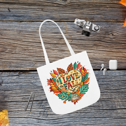 Love Fall Tote Bag - Pumpkin Style, Fall Shoulder Chic, Autumn Vibes, Theme Tote, Leaves Elegance, Gift for Her - Stylish Shopping Companion Accessories   