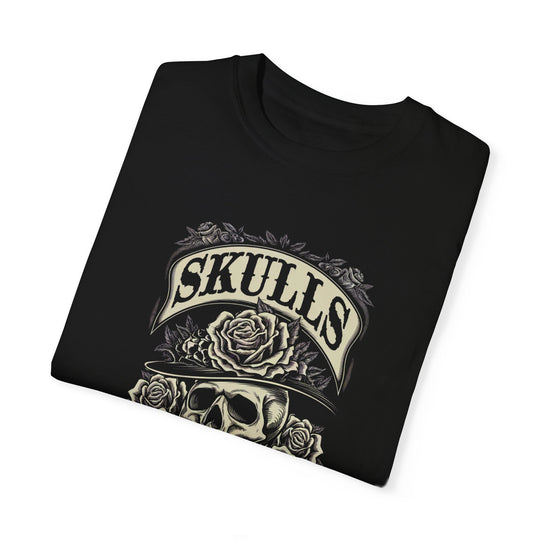 Skull Roses T-shirt T-Shirt Printify