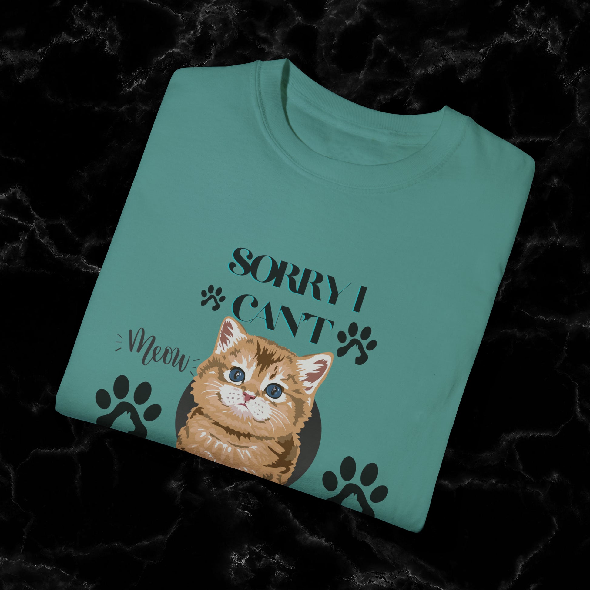 Sorry I Can't, My Cat Needs Me T-Shirt - Perfect Gift for Cat Moms and Animal Lovers T-Shirt   