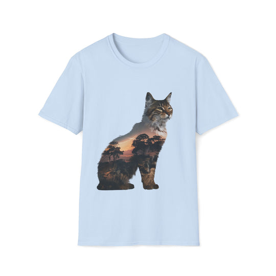 Bobcat Silhouette T-Shirt T-Shirt Printify Light Blue S