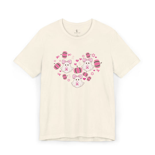 Ghosts and Pumpkins Breast Cancer Support T-Shirt